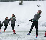 Lietuvos moterų futbolo rinktinės treniruotė