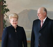 Dalia Grybauskaitė ir Norvegijos karalius Haraldas V