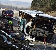Prahoje sudužęs autobusas
