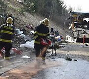 Prahoje sudužęs autobusas