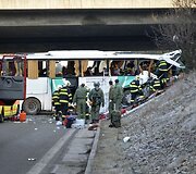 Prahoje sudužęs autobusas