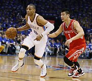 Russellas Westbrookas ir Jeremy Linas