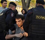 Gorkio parke policija sulaikė protestuotojus 