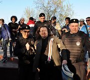 Gorkio parke policija sulaikė protestuotojus 