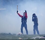 Neramumai per protestą prie&scaron; gėjų santuokas Prancūzijoje