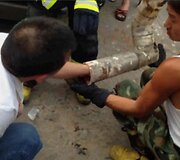 Kanalizacijos vamzdyje įstrigusio kūdikio gelbėjimo operacija
