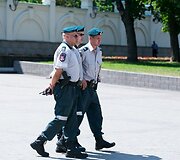 Pareigūnų protestas prie prezidentūros