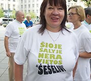 &bdquo;&Scaron;ioje &scaron;alyje nėra vietos &scaron;e&scaron;ėliui&ldquo; akcija Vilniuje