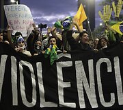 Protestuotojai Brazilijoje 