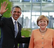 Barackas Obama ir Angela Merkel