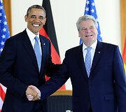 JAV prezidentas Barackas Obama ir Vokietijos prezidentas Joachimas Gauckas