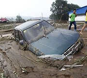 Purve įstrigęs automobilis