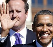 JAV prezidentas Barackas Obama ir Didžiosios Britanijos ministras pirmininkas Davidas Cameronas