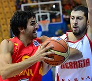 Ricky Rubio ir George'as Tsintsadze