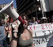 Protestuotojai Atėnuose