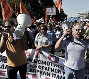 Protestuotojai Atėnuose