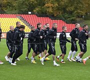Lietuvos futbolo rinktinės treniruotė