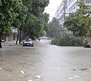 Apsemtoje gatvėje nulaužti medžiai