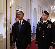 JAV prezidentas Barackas Obama ir Williamas Swensonas