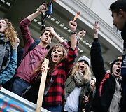 Moksleivių protestas Paryžiuje