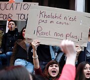 Moksleivių protestas Paryžiuje