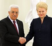 Palestinos prezidentas Mahmudas Abbasas ir Lietuvos prezidentė Dalia Grybauskaitė