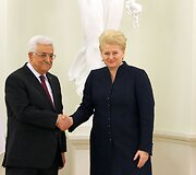 Palestinos prezidentas Mahmudas Abbasas ir Lietuvos prezidentė Dalia Grybauskaitė