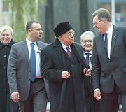Palestinos prezidentas Mahmudas Abbasas ir Lietuvos premjeras Algirdas Butkevičius
