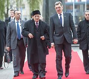 Palestinos prezidentas Mahmudas Abbasas ir Lietuvos premjeras Algirdas Butkevičius
