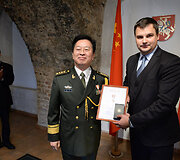 Atsisveikinimas su kadenciją baigiančiu Kinijos gynybos ata&scaron;ė Lietuvai Wei Zhuo