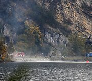 Nelaimės vietoje dirba gelbėtojai