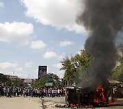Siuvimo pramonės darbuotojų protestas Kambodžoje