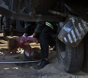 Traukinio ir autobuso avarijos padariniai Egipte