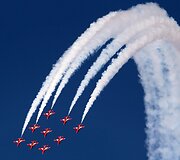 Britanijos karali&scaron;kųjų oro pajėgų akrobatų pasirodymas