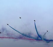 Britanijos karali&scaron;kųjų oro pajėgų akrobatų pasirodymas