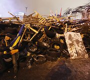 Protestuotojas prie barikadų Kijeve