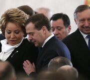 Valentina Matviyenko ir Dmitrijus Medvedevas