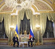 Ukrainos prezidentas Viktoras Janukovyčius ir Rusijos prezidentas Vladimiras Putinas