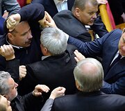 Deputatų mu&scaron;tynės Ukrainos parlamente 