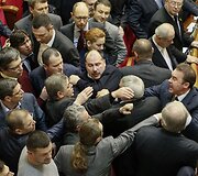 Deputatų mu&scaron;tynės Ukrainos parlamente 