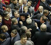 Deputatų mu&scaron;tynės Ukrainos parlamente 