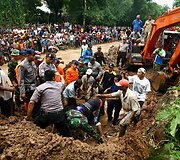 Žemės nuo&scaron;liauža Indonezijoje 