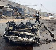 Sprogimo padariniai &scaron;alia Mogadi&scaron;o oro uosto