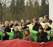 MRU studentai ir dėstytojai Valstybės atkūrimo dieną.