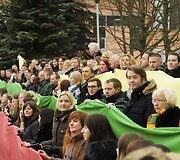 MRU studentai ir dėstytojai Valstybės atkūrimo dieną.