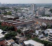 Sandėlio gaisras Argentinoje 