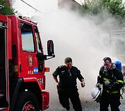 Sandėlio gaisras Argentinoje 