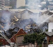 Sandėlio gaisras Argentinoje 