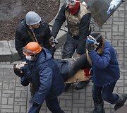 Kijeve ne&scaron;amas sužeistas protestuotojas