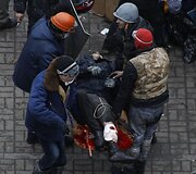 Kijeve ne&scaron;amas sužeistas protestuotojas